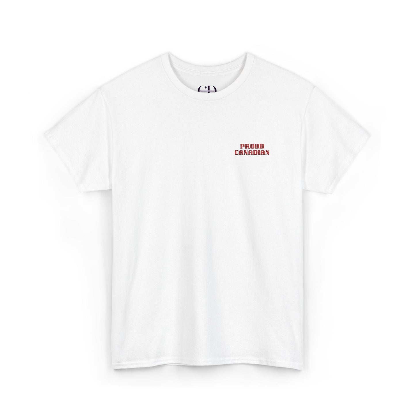 1.0 Proud Canadian (Embroidered) Unisex Heavy Cotton Tee - Canapino Designs