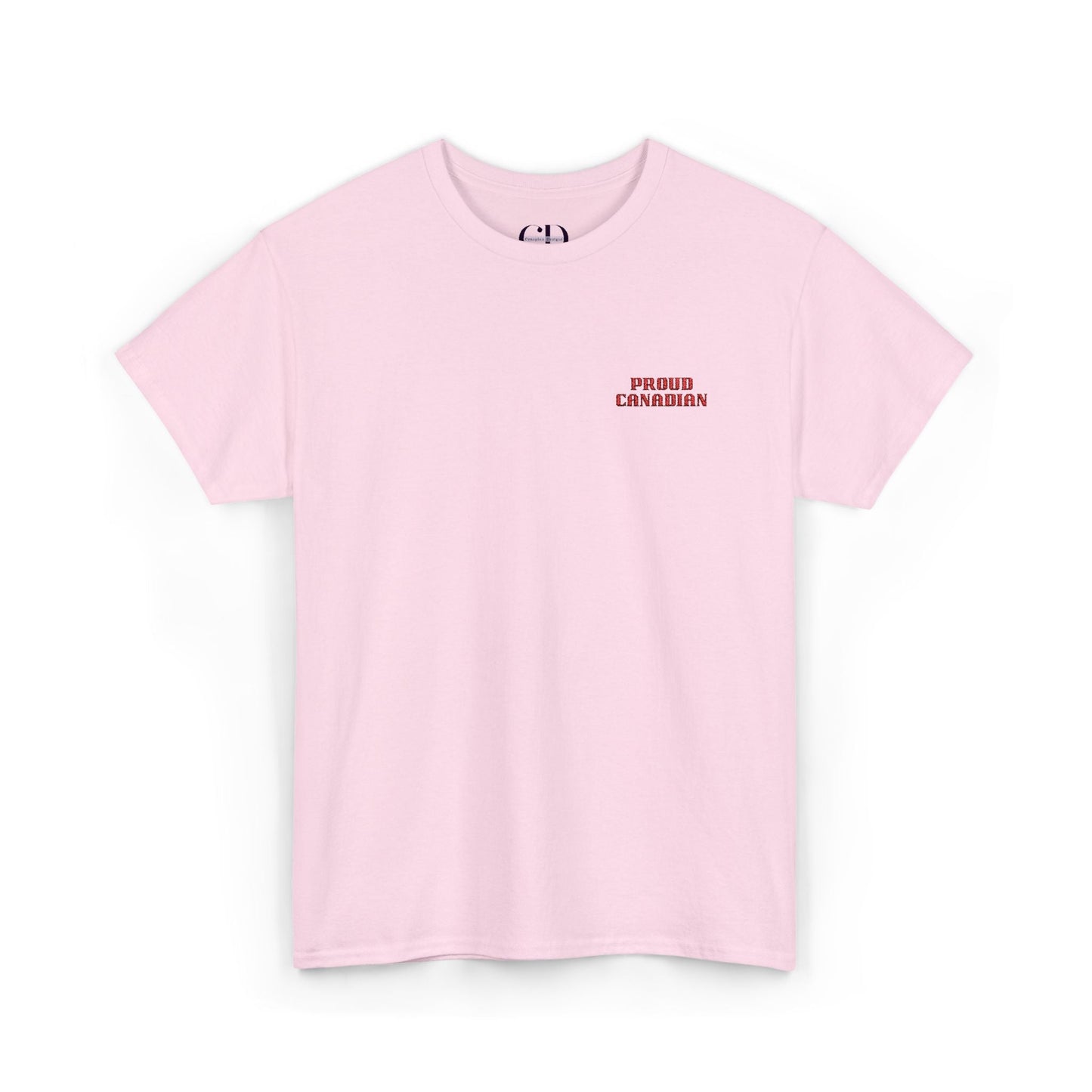1.0 Proud Canadian (Embroidered) Unisex Heavy Cotton Tee - Canapino Designs