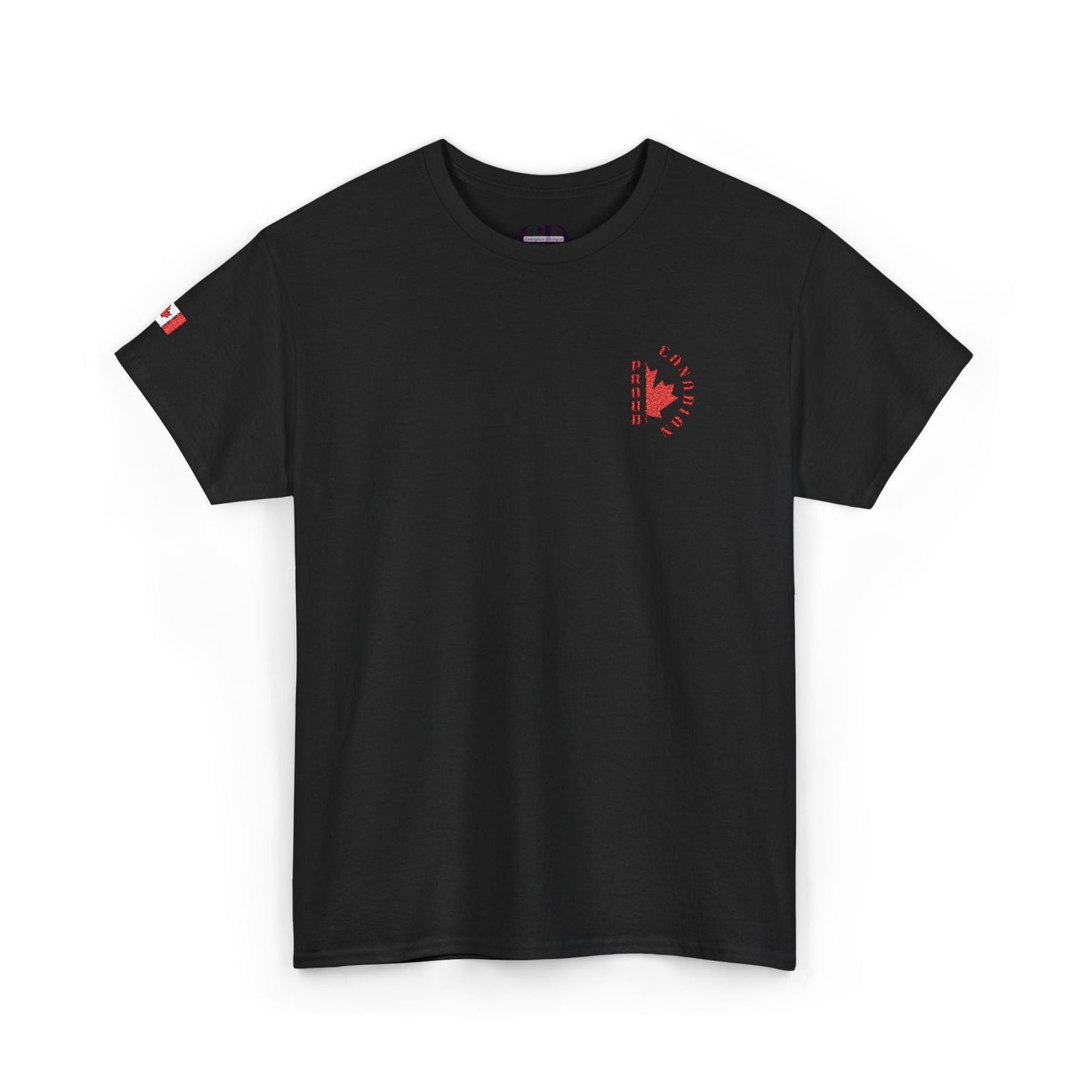 3.0 Proud Canadian with Flag (Embroidered) Unisex Heavy Cotton Tee - Canapino Designs