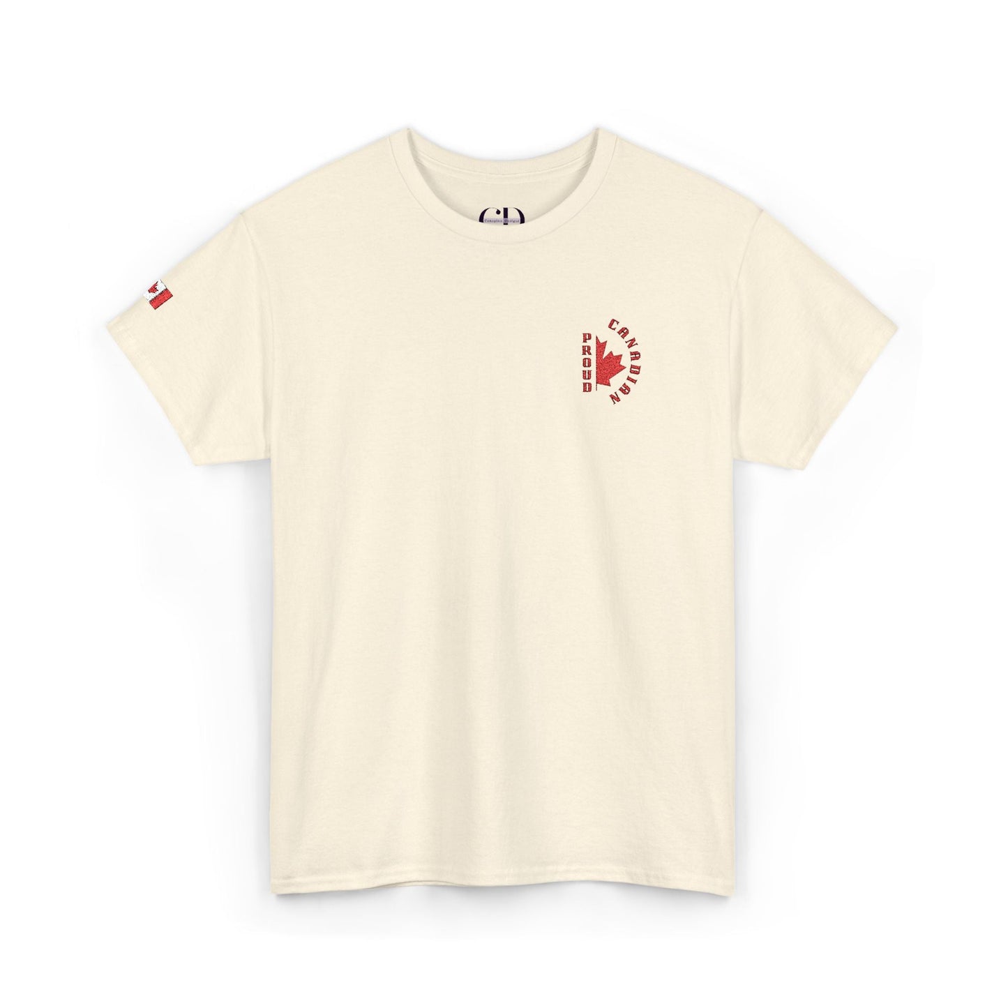 3.0 Proud Canadian with Flag (Embroidered) Unisex Heavy Cotton Tee - Canapino Designs