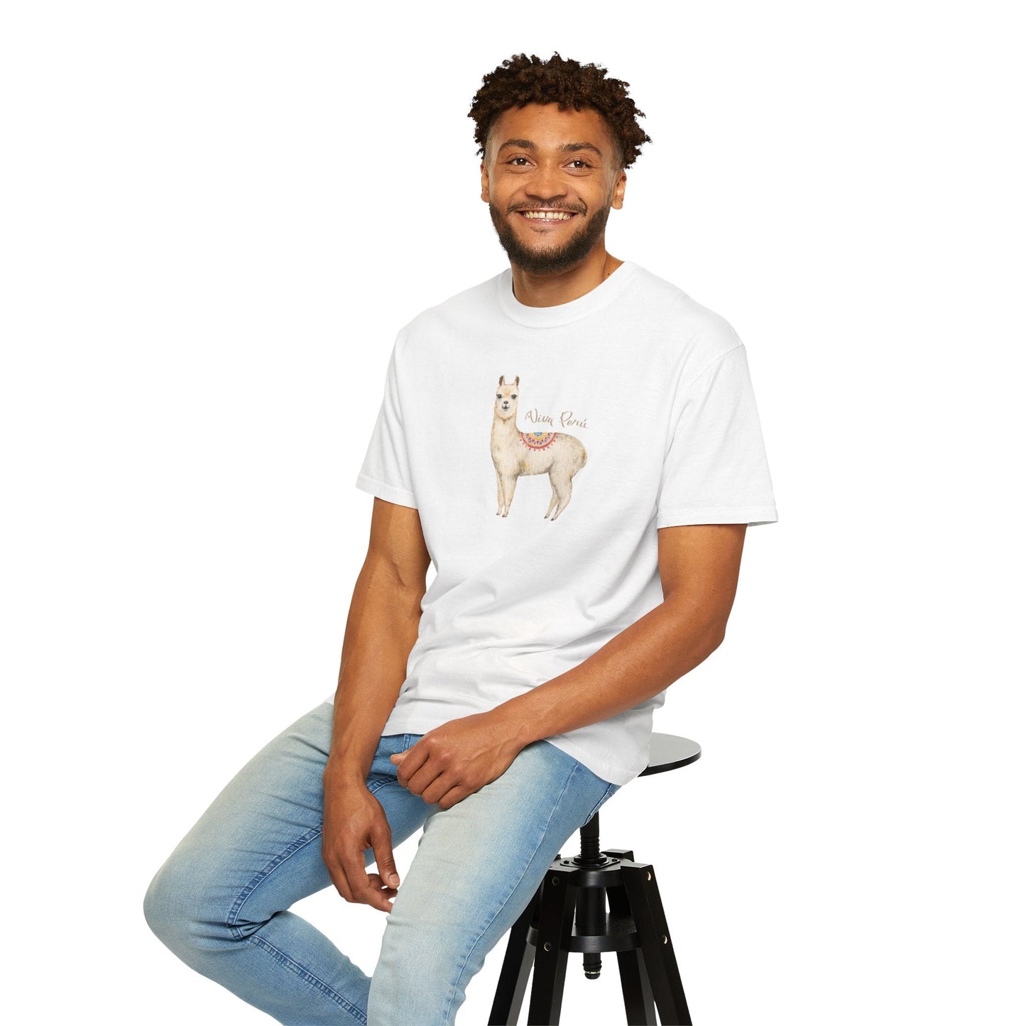 Llama Viva Peru! l Unisex Garment - Dyed T-shirt l 100% Cotton l Comfort Colors - Canapino Designs