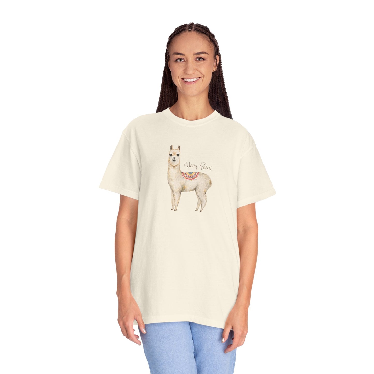 Llama Viva Peru! l Unisex Garment - Dyed T-shirt l 100% Cotton l Comfort Colors - Canapino Designs