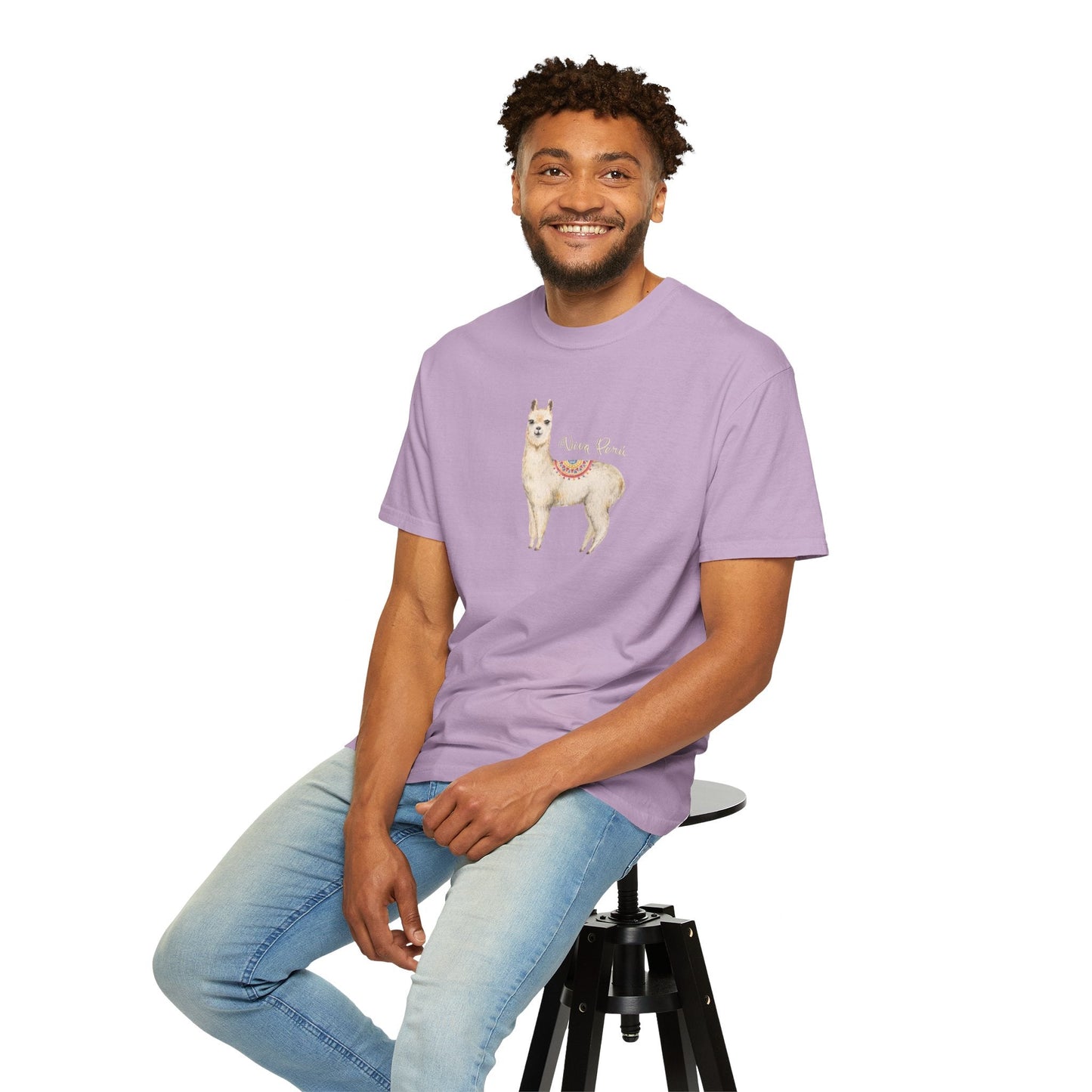Llama Viva Peru! l Unisex Garment - Dyed T-shirt l 100% Cotton l Comfort Colors - Canapino Designs
