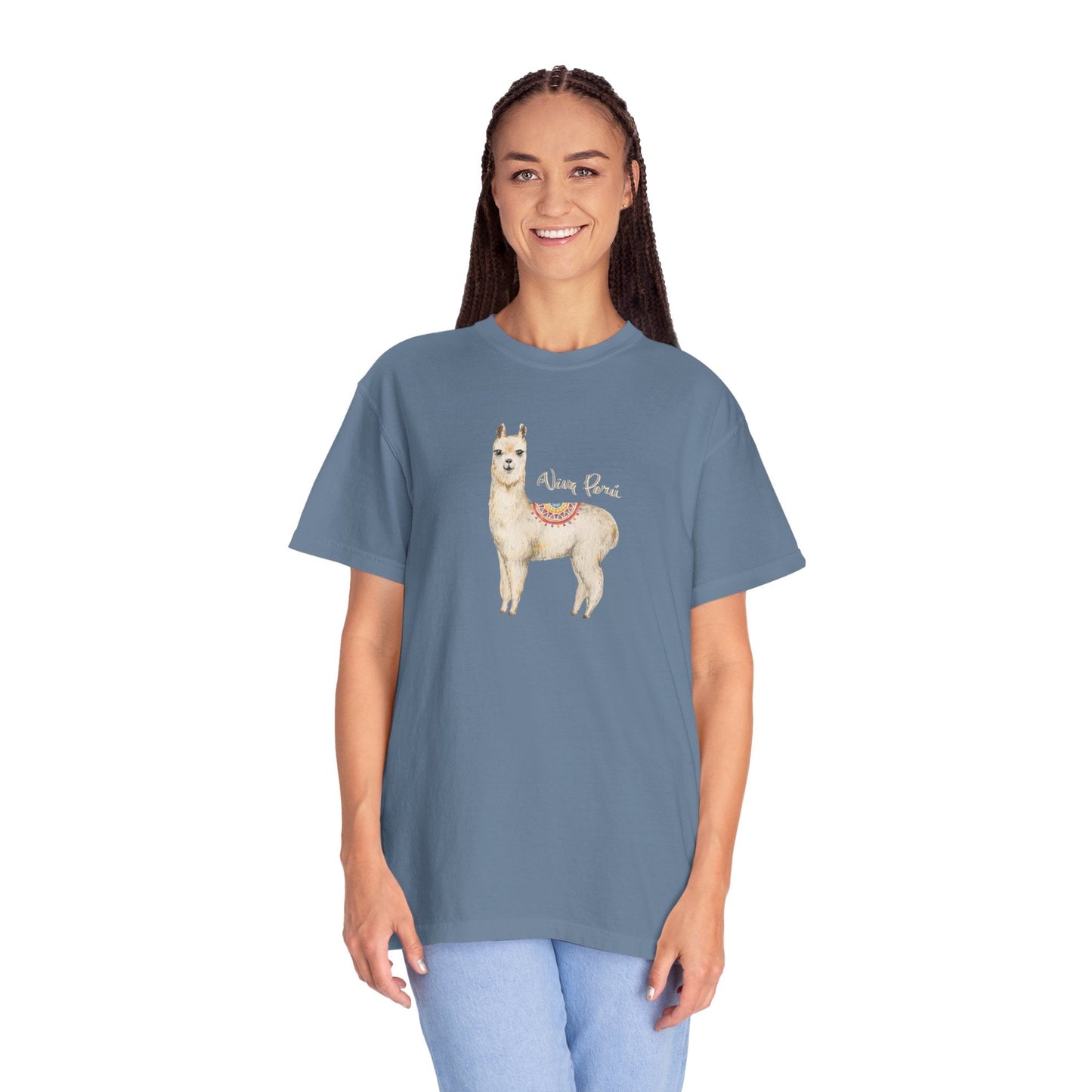 Llama Viva Peru! l Unisex Garment - Dyed T-shirt l 100% Cotton l Comfort Colors - Canapino Designs