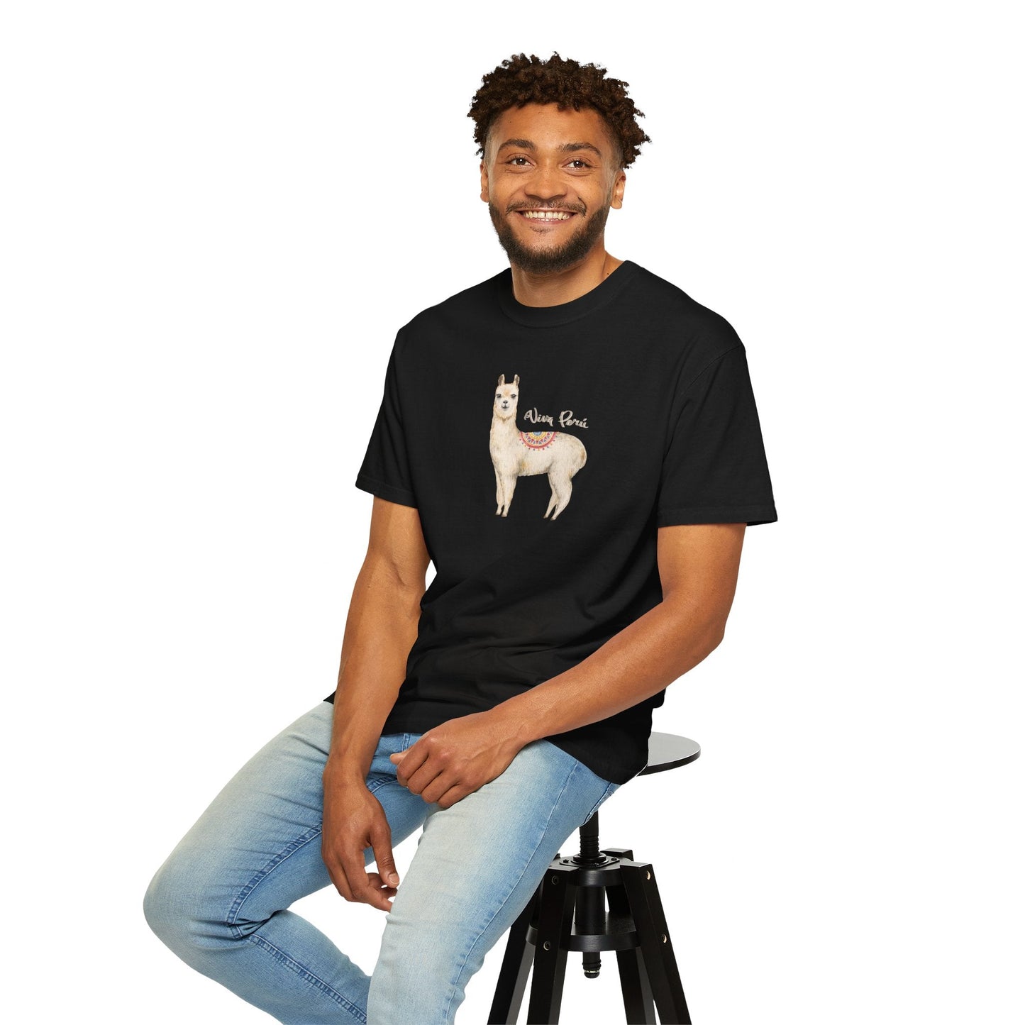 Llama Viva Peru! l Unisex Garment - Dyed T-shirt l 100% Cotton l Comfort Colors - Canapino Designs