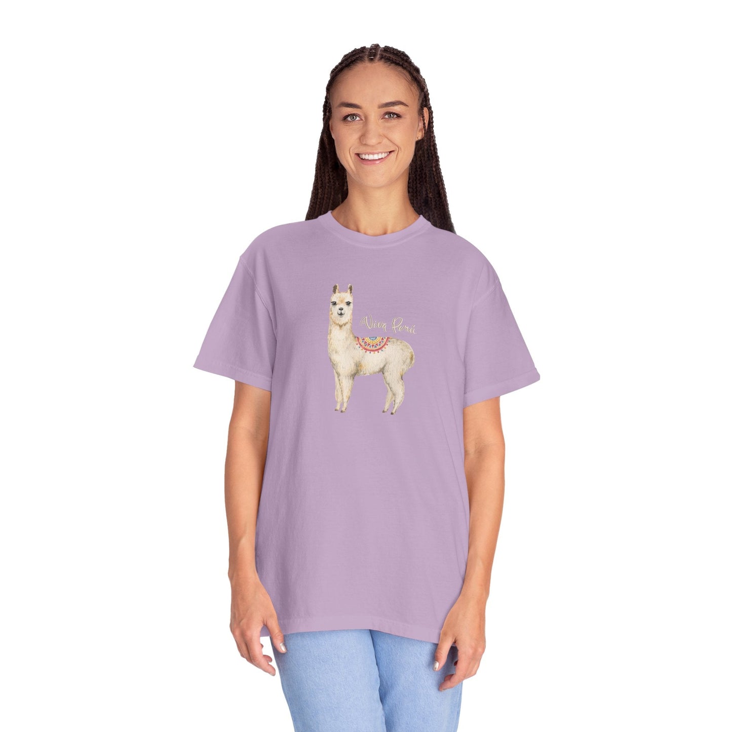 Llama Viva Peru! l Unisex Garment - Dyed T-shirt l 100% Cotton l Comfort Colors - Canapino Designs
