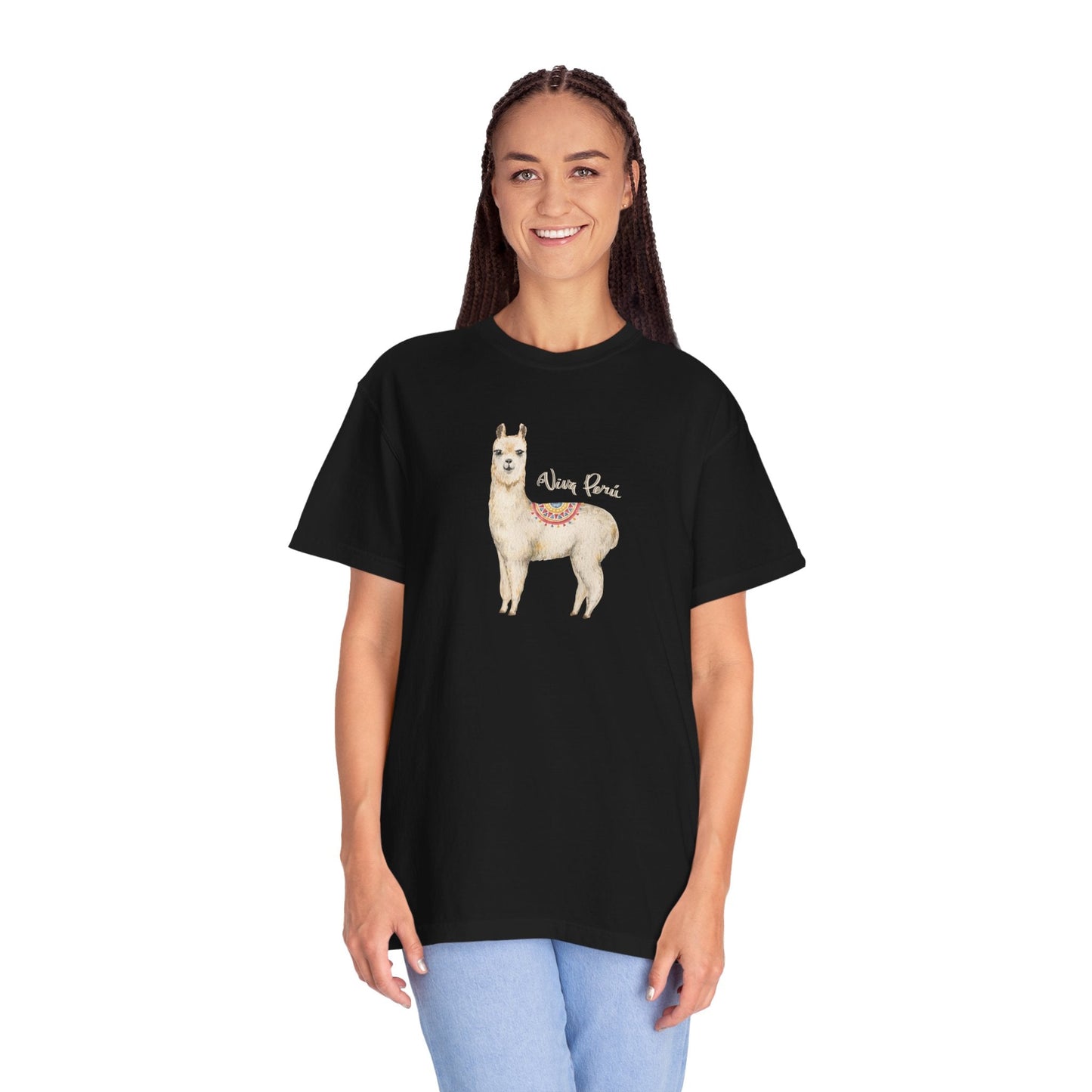 Llama Viva Peru! l Unisex Garment - Dyed T-shirt l 100% Cotton l Comfort Colors - Canapino Designs