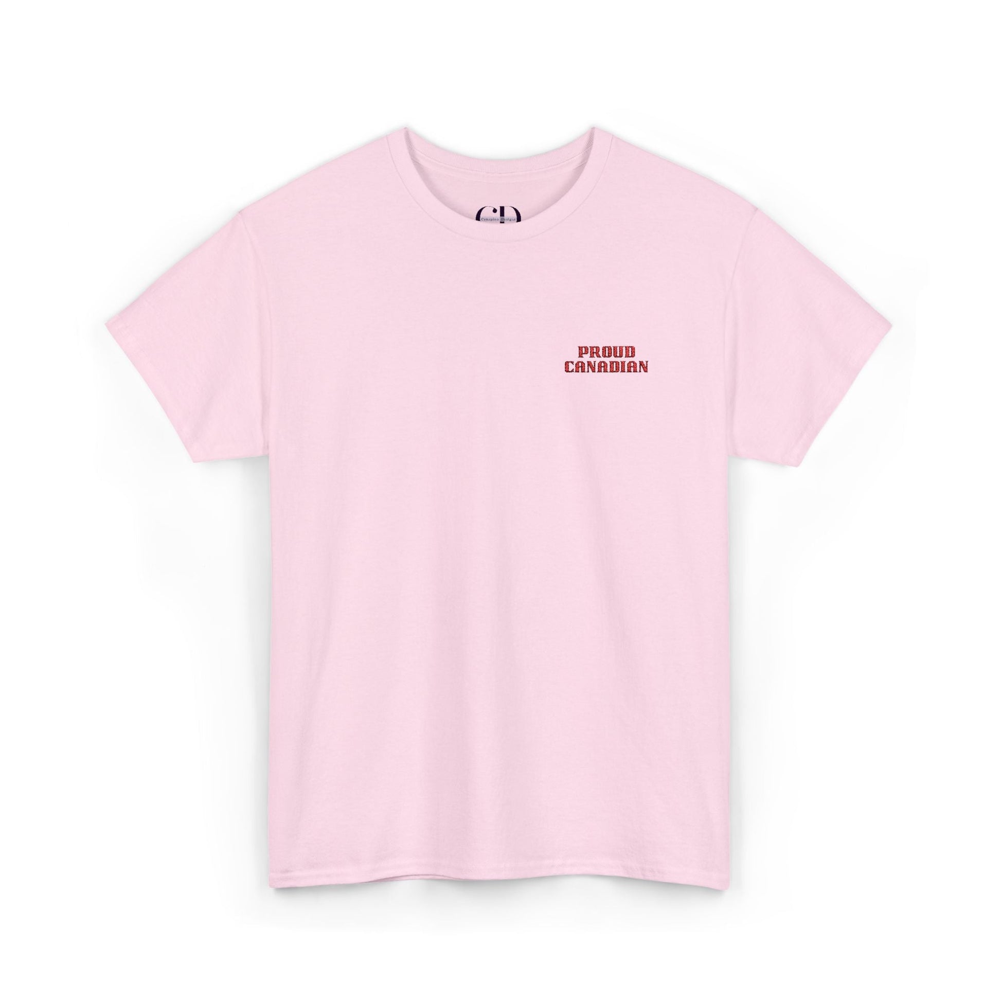 1.0 Proud Canadian (Embroidered) Unisex Heavy Cotton Tee - Canapino Designs