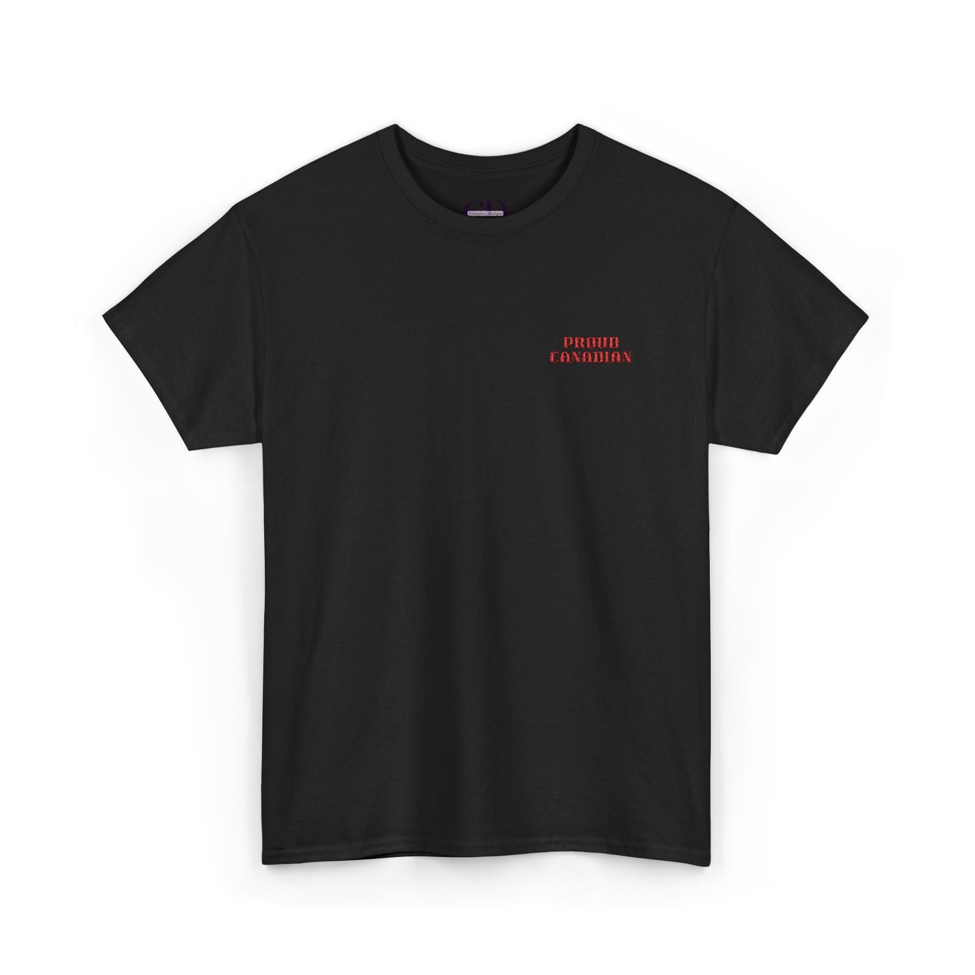 1.0 Proud Canadian (Embroidered) Unisex Heavy Cotton Tee - Canapino Designs