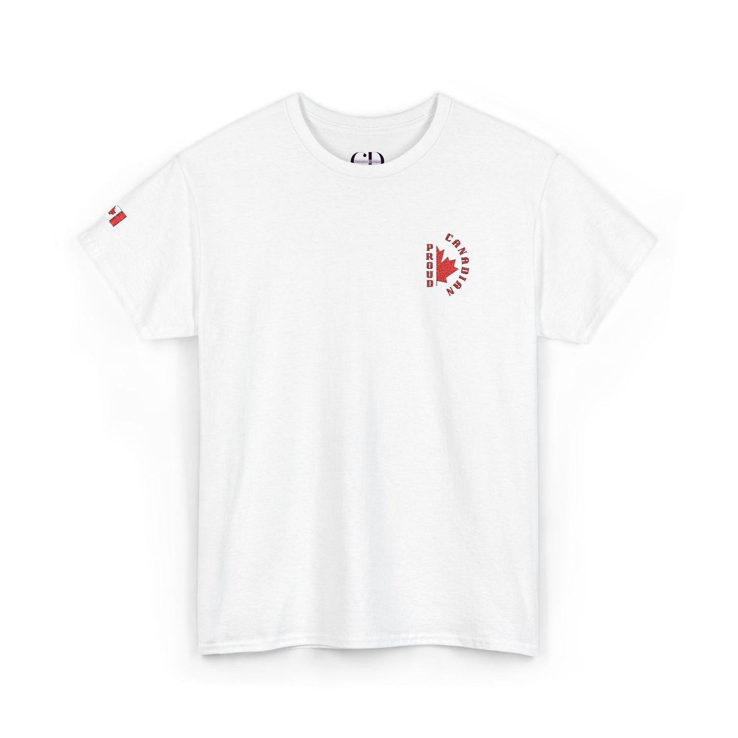 3.0 Proud Canadian with Flag (Embroidered) Unisex Heavy Cotton Tee - Canapino Designs