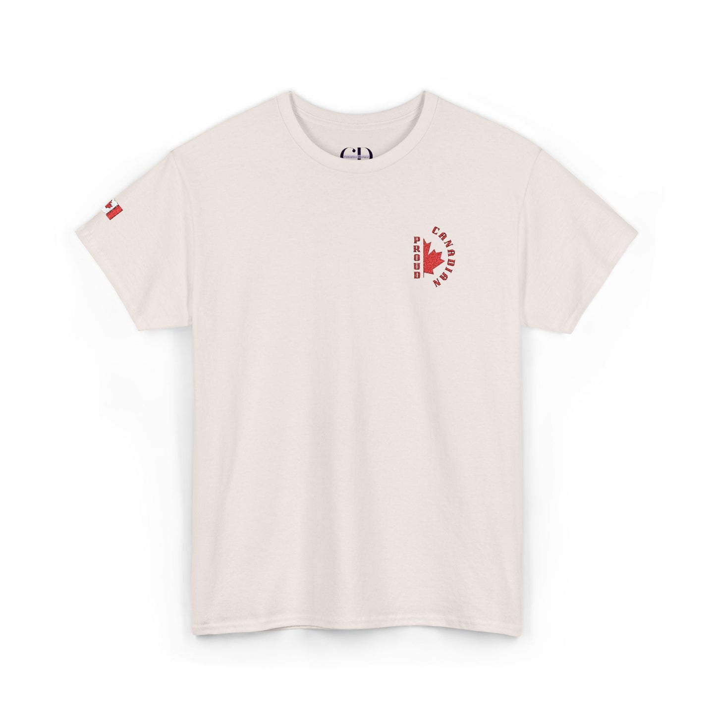 3.0 Proud Canadian with Flag (Embroidered) Unisex Heavy Cotton Tee - Canapino Designs