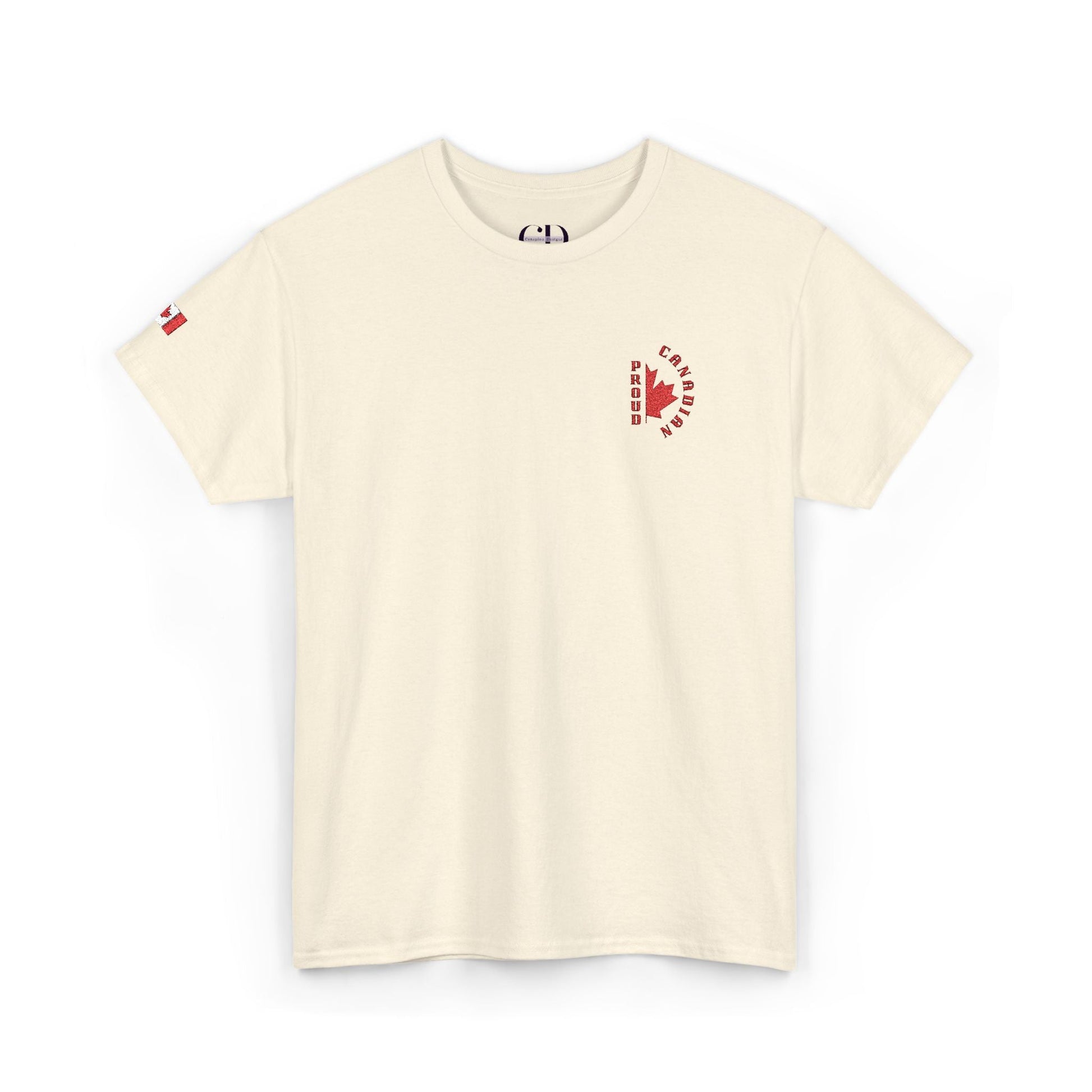 3.0 Proud Canadian with Flag (Embroidered) Unisex Heavy Cotton Tee - Canapino Designs