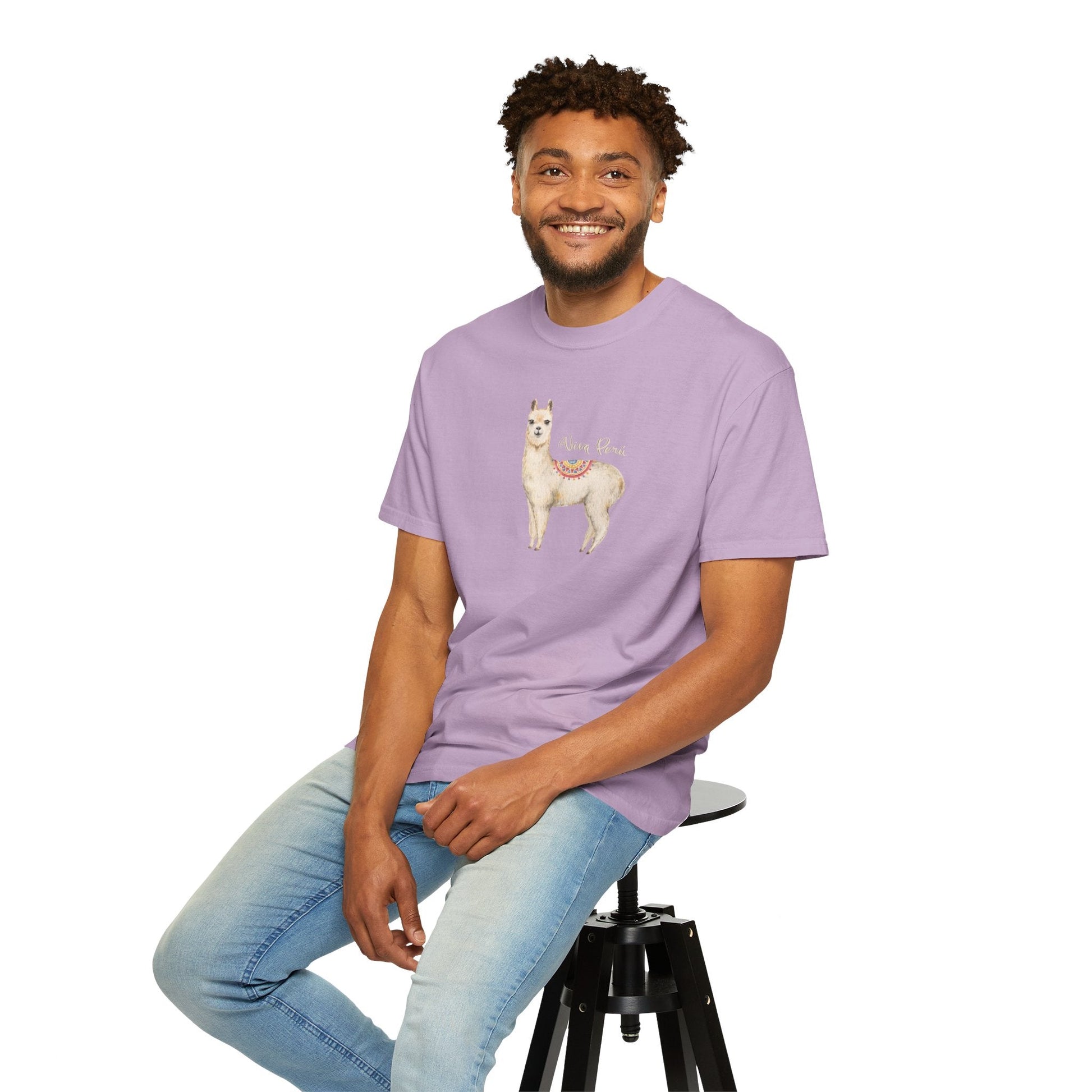 Llama Viva Peru! l Unisex Garment - Dyed T-shirt l 100% Cotton l Comfort Colors - Canapino Designs