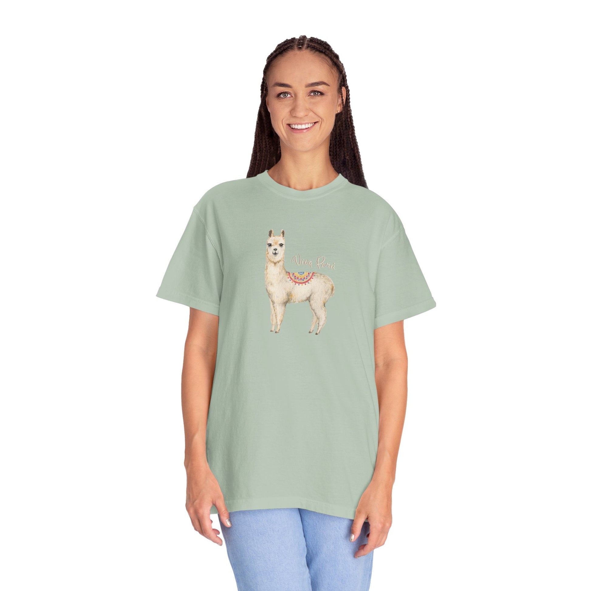 Llama Viva Peru! l Unisex Garment - Dyed T-shirt l 100% Cotton l Comfort Colors - Canapino Designs