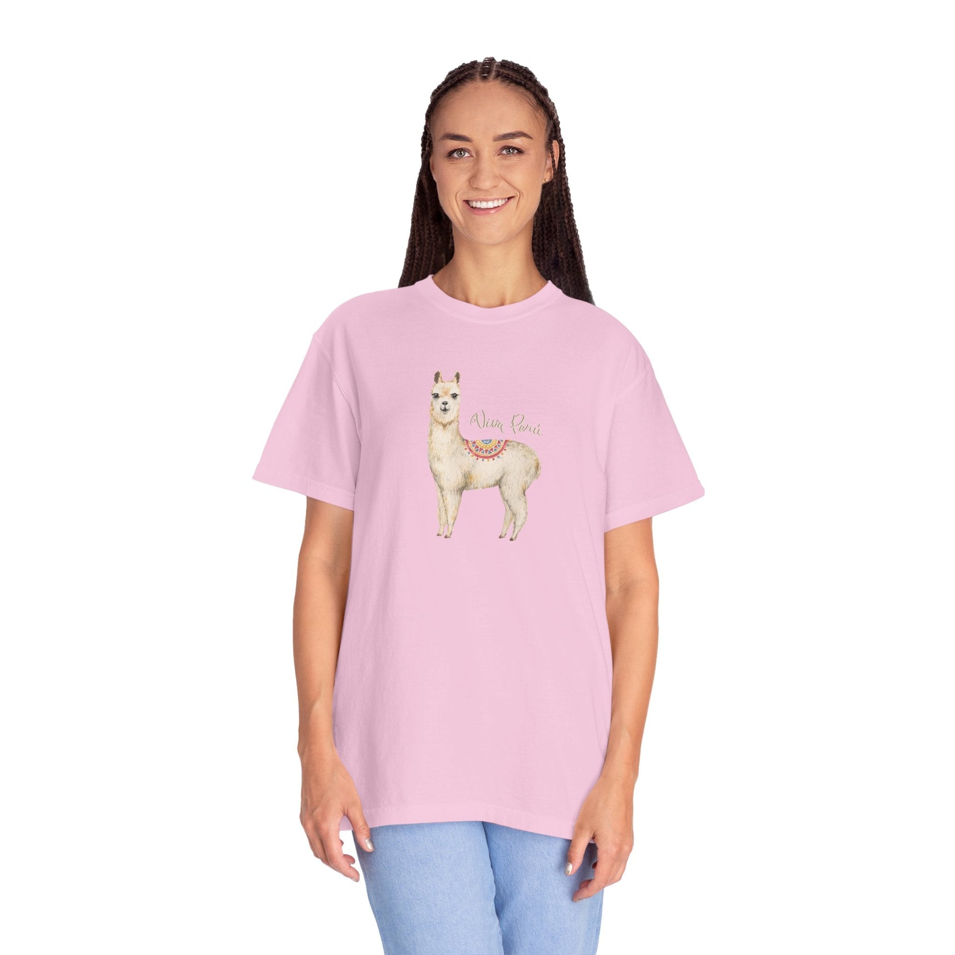 Llama Viva Peru! l Unisex Garment - Dyed T-shirt l 100% Cotton l Comfort Colors - Canapino Designs
